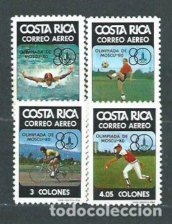Selos: Costa Rica - Aereo 1980 Yvert 764/7 ** Mnh Olimpiadas Moscu