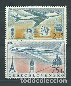 Selos: Checoslovaquia - Aereo Yvert 45/46 * Mh Avi&oacute;n