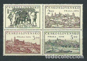 Selos: Checoslovaquia - Correo 1950 Yvert 553A/D ** Mnh Praga