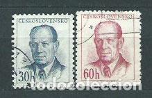 Selos: Checoslovaquia - Correo 1953 Yvert 720/1 usado Presidente Zapotocky