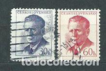 Selos: Checoslovaquia - Correo 1959 Yvert 992/3 usado Presidente Novotny