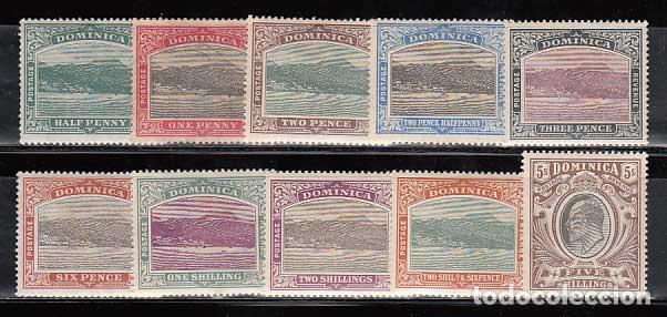 Selos: Dominica - Correo 1907 Yvert 35/44 * Mh n&ordm; 36 usado