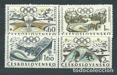 Selos: Checoslovaquia - Correo 1968 Yvert 1615/8 ** Mnh Olimpiadas de Grenoble