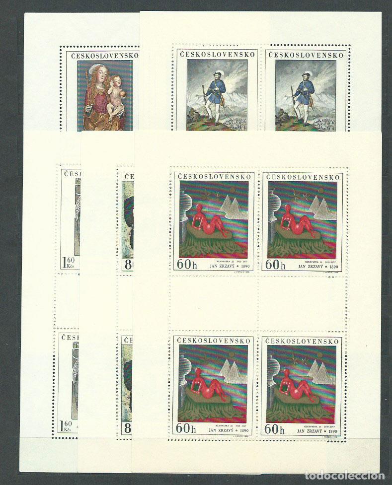 Selos: Checoslovaquia - Correo 1968 Yvert 1686/90 Minihoja ** Mnh Pinturas