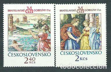 Sellos: Checoslovaquia - Correo 1974 Yvert 2059/60 ** Mnh Tapices