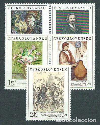 Sellos: Checoslovaquia - Correo 1974 Yvert 2077/81 ** Mnh Pinturas