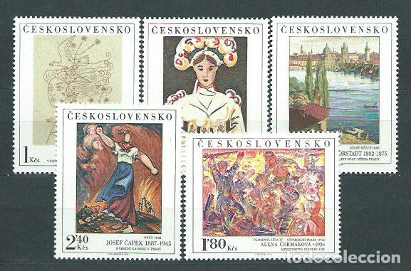Sellos: Checoslovaquia - Correo 1975 Yvert 2138/42 ** Mnh Pinturas