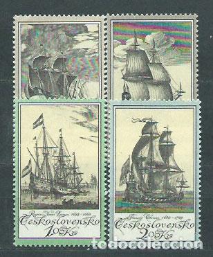 Sellos: Checoslovaquia - Correo 1976 Yvert 2167/70 ** Mnh Gravados de barcos