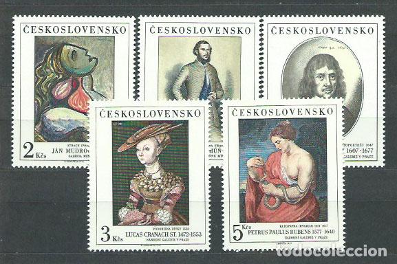 Sellos: Checoslovaquia - Correo 1977 Yvert 2246/50 ** Mnh Pinturas