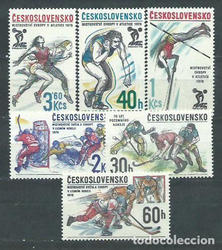 Sellos: Checoslovaquia - Correo 1978 Yvert 2266/71 ** Mnh Deportes