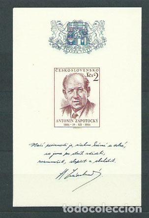 Briefmarken: Checoslovaquia - Hojas 1954 Yvert 18 ** Mnh Presidente Zapotocky