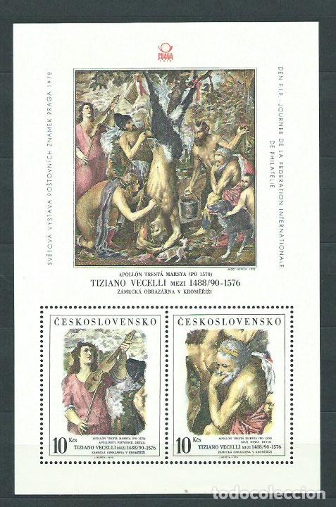 Briefmarken: Checoslovaquia - Hojas 1978 Yvert 44 Sobrecargada ** Mnh Pinturas