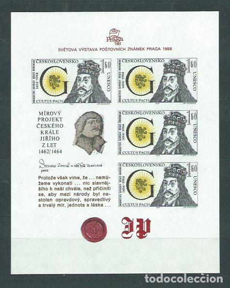 Stamps: Checoslovaquia - Hojas 1988 Yvert 84A ** Mnh Georges de Podi&eacute;brad