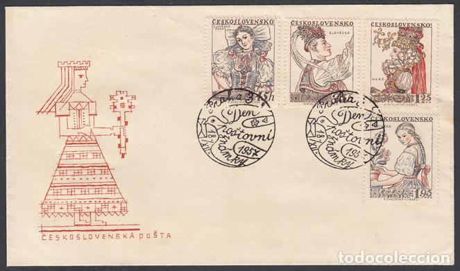 Stamps: Checoslovaquia Sobres Primer Dia FDC Yvert 935/38 - Moda 1957