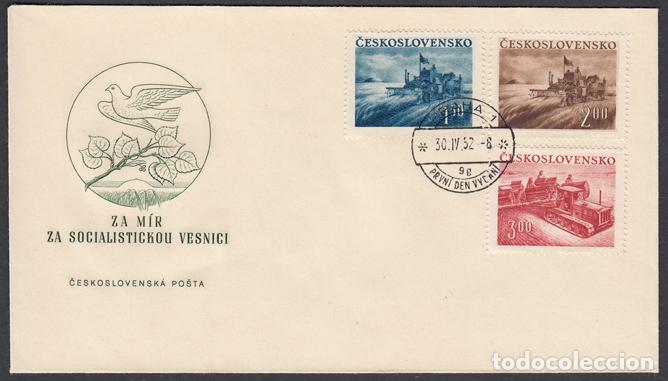 Stamps: Checoslovaquia Sobres Primer Dia FDC Yvert 633/35 Agricultura 1952