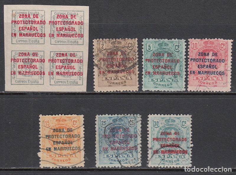 Stamps: Marruecos Correo 1916 Edifil 57/63 usado