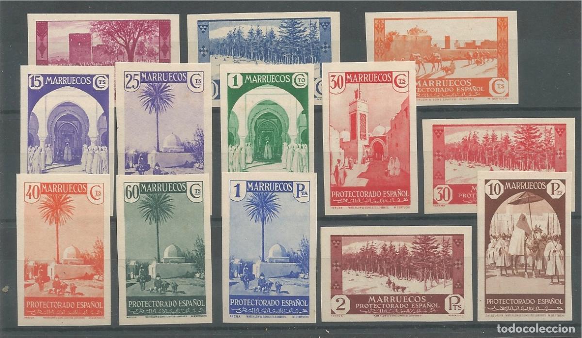 Stamps: Marruecos Correo 1935 Edifil 148s/60s ** Mnh Bonita serie sin dentar