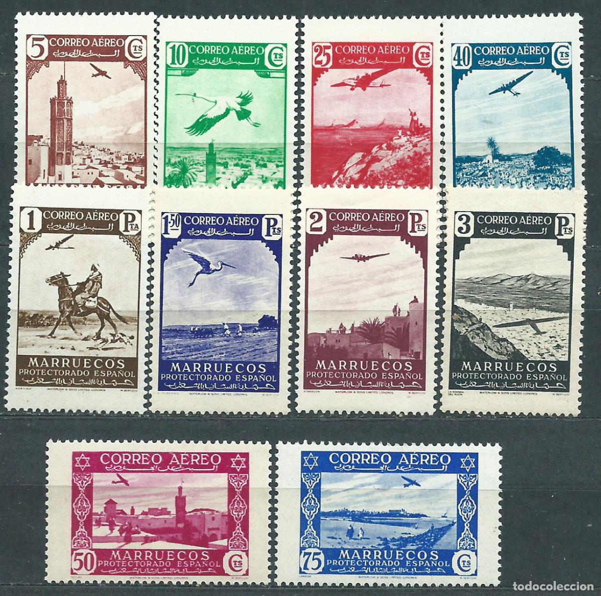 Stamps: Marruecos Correo 1938 Edifil 186/95 ** Mnh