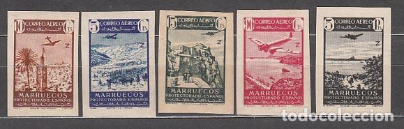 Stamps: Marruecos Correo 1942 Edifil 241/5s ** Mnh Sin dentar