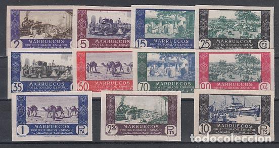 Stamps: Marruecos Correo 1948 Edifil 280/90s ** Mnh Sin dentar