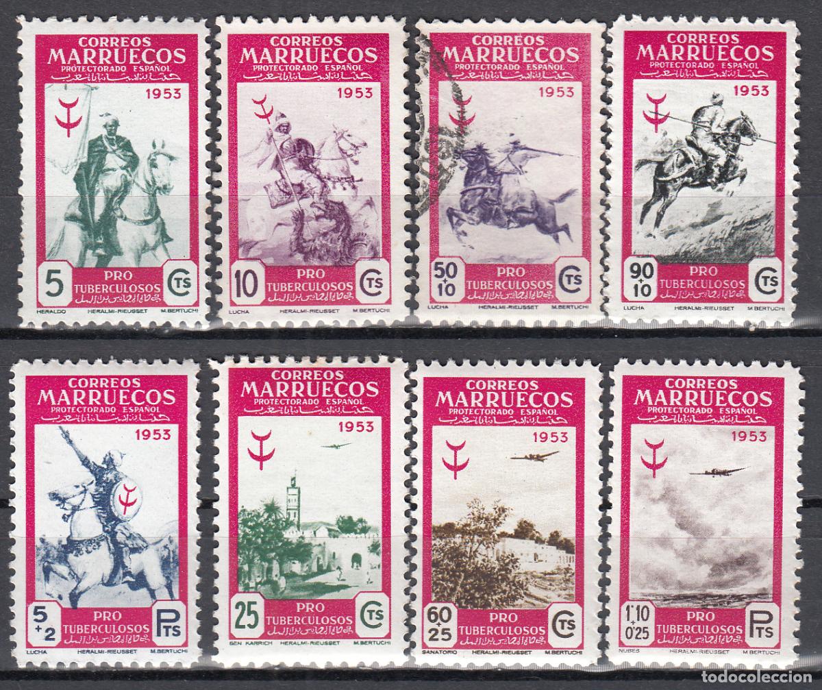 Stamps: Marruecos Correo 1953 Edifil 374/81 usado