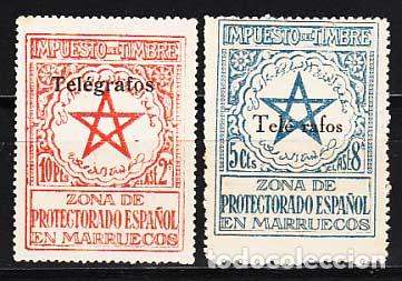 Stamps: Marruecos Telegrafos 1935 Edifil 34M/N * Mh