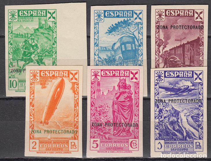 Stamps: Marruecos Beneficencia 1938 Edifil 7/12s ** Mnh Sin dentar