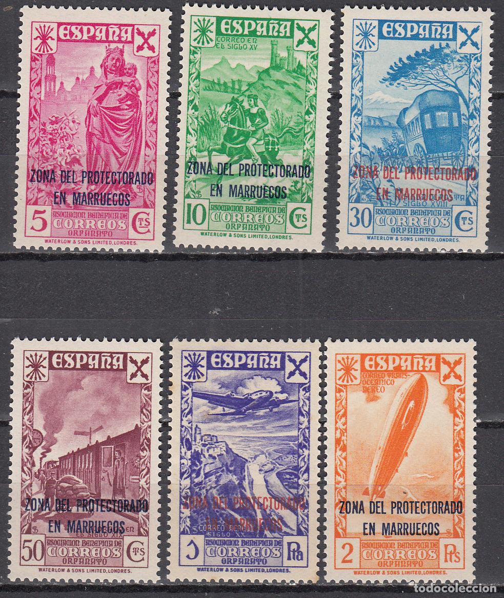 Stamps: Marruecos Beneficencia 1943 Edifil 26/31 ** Mnh 30 (*) Mng