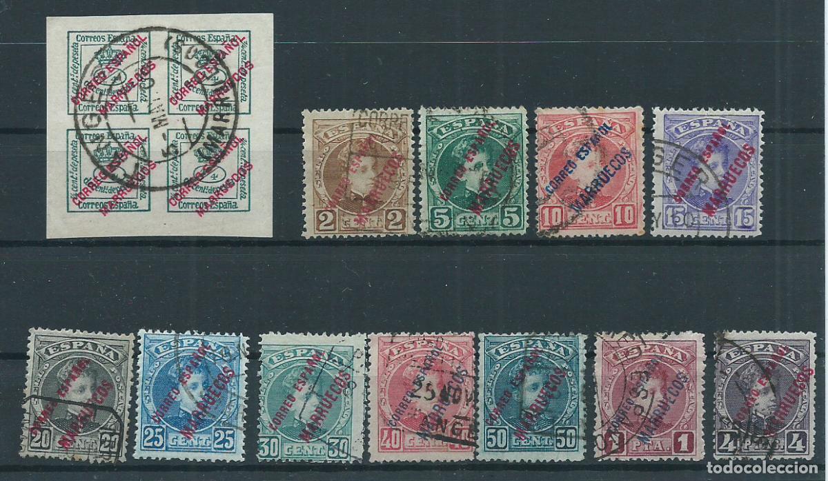 Briefmarken: Marruecos Sueltos 1903 Edifil 1/12 usado serie corta sin el n&uacute;mero 13