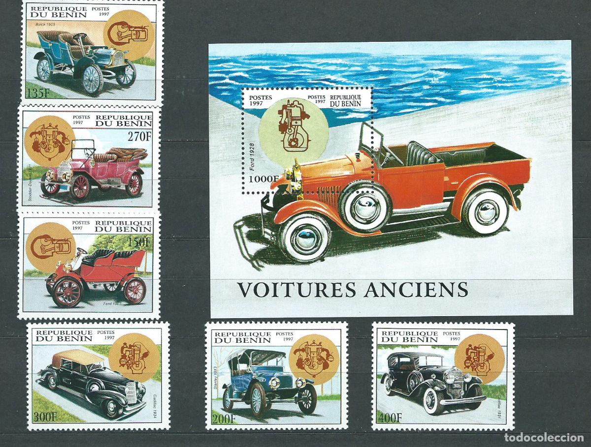 Stamps: Benin - Correo Yvert 750/5+Hb 36 ** Mnh Coches antiguos