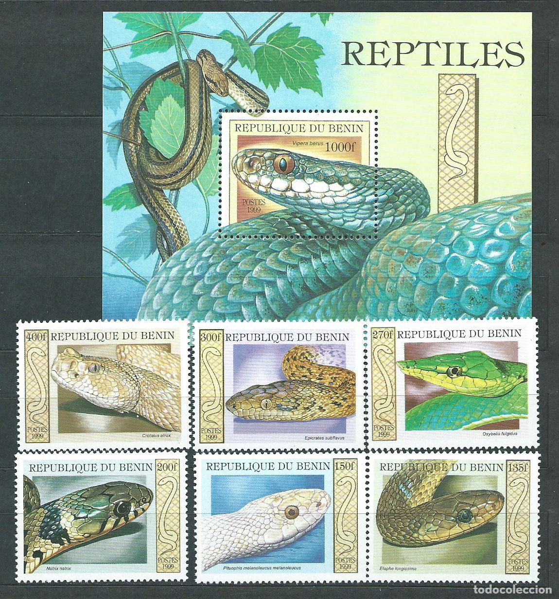 Stamps: Benin - Correo Yvert 914/9+Hb 57 ** Mnh Fauna serpientes