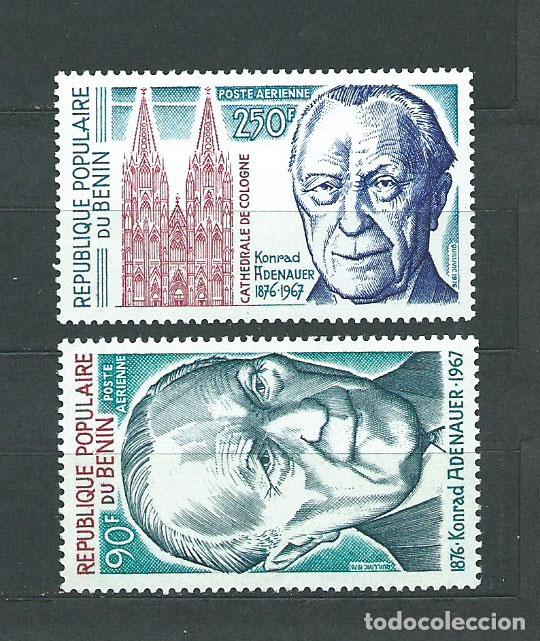 Stamps: Benin - Aereo Yvert 256/7 * Mh Adenauer