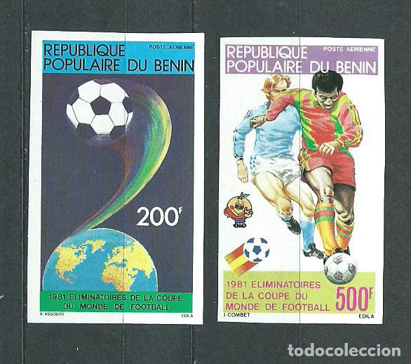 Stamps: Benin - Aereo Yvert 295/6 sin dentar ** Mnh Deportes f&uacute;tbol