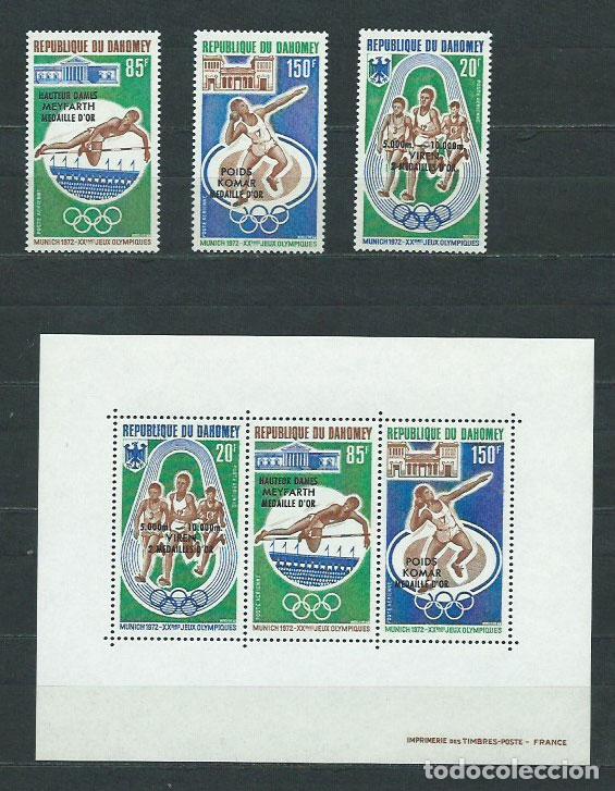 Briefmarken: Dahomey - Aereo Yvert 180/2+H.20 ** Mnh Olimpiadas de Munich