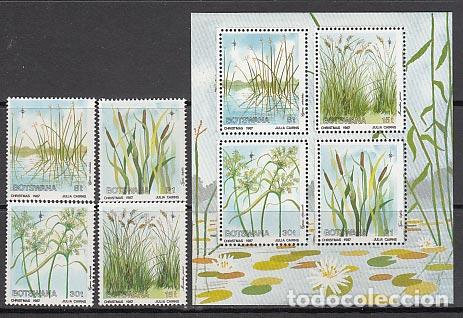Briefmarken: Botswana - Correo Yvert 571/4+H.20 ** Mnh Navidad flora