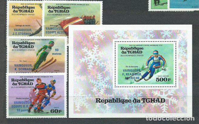 Stamps: Tchad - Correo Yvert 308/9+A.169/70+H.15 ** Mnh Olimpiadas de Insbruck