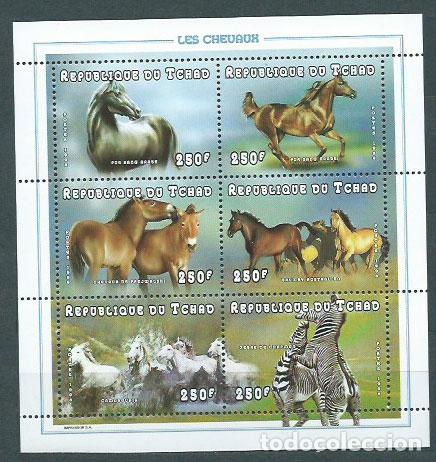 Stamps: Tchad - Correo Yvert 931/6 ** Mnh Fauna caballos