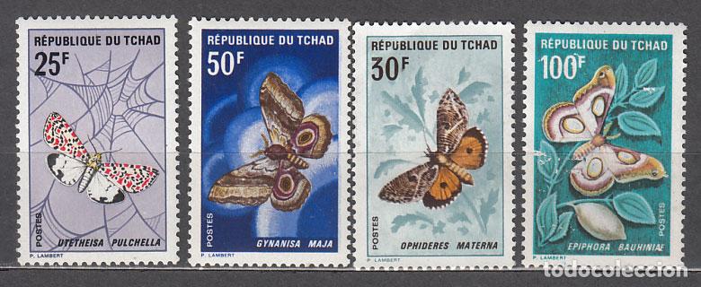 Selos: Tchad - Correo Yvert 157/60 (*) Mng Fauna mariposas