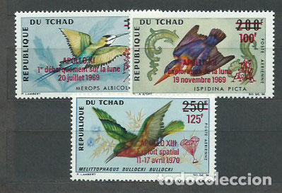 Selos: Tchad - Aereo Yvert 66/8 ** Mnh Fauna aves. Astro