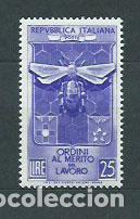 Selos: Italia - Correo 1953 Yvert 646 * Mh Fauna Insecto