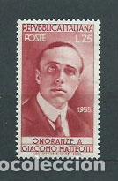 Stamps: Italia - Correo 1955 Yvert 700 ** Mnh Personaje