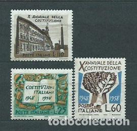 Stamps: Italia - Correo 1958 Yvert 756/8 ** Mnh