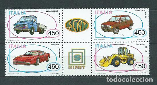Selos: Italia - Correo 1986 Yvert 1712/5 ** Mnh Coches