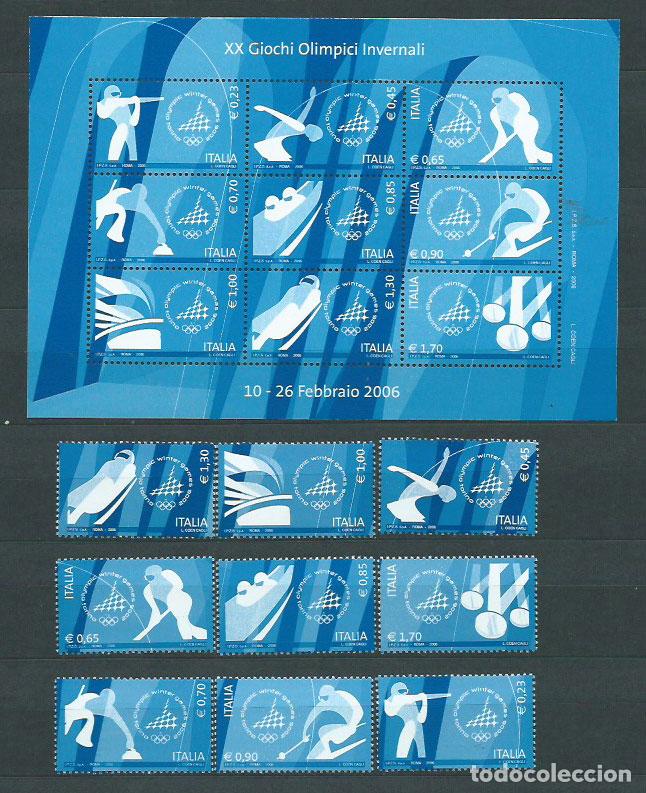 Sellos: Italia - Correo 2006 Yvert 2832/40+H,40 ** Mnh Juegos Olimpicos de Turin