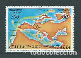 Sellos: Italia - Correo 1990 Yvert 1835/6 ** Mnh Viaje Cristobal Colon