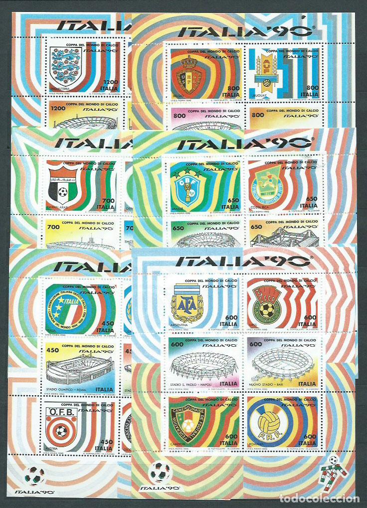 Sellos: Italia - Correo 1990 Yvert 1837/72 ** Mnh F&uacute;tbol