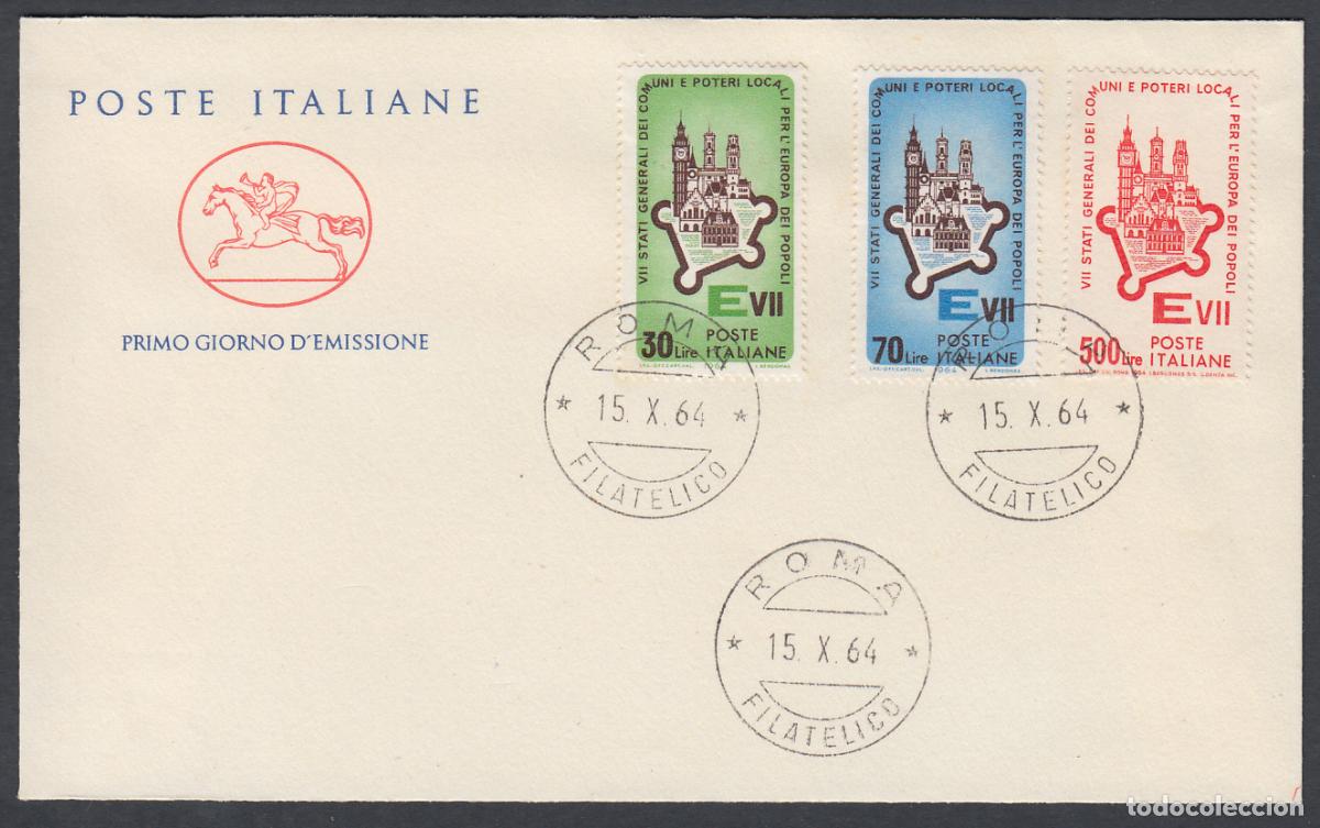 Timbres: Italia Sobres Primer Dia FDC Yvert 909/911 Roma 1964