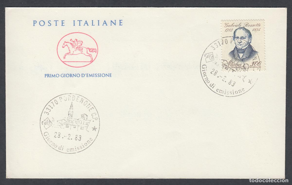 Timbres: Italia Sobres Primer Dia FDC Yvert 1558 - Gabriele Rossetti 1983
