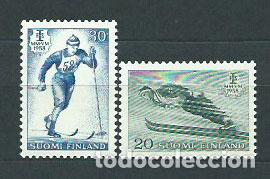 Timbres: Finlandia - Correo 1958 Yvert 469/70 ** Mnh Deportes ski