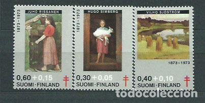 Stamps: Finlandia - Correo 1973 Yvert 694/6 ** Mnh Pintura